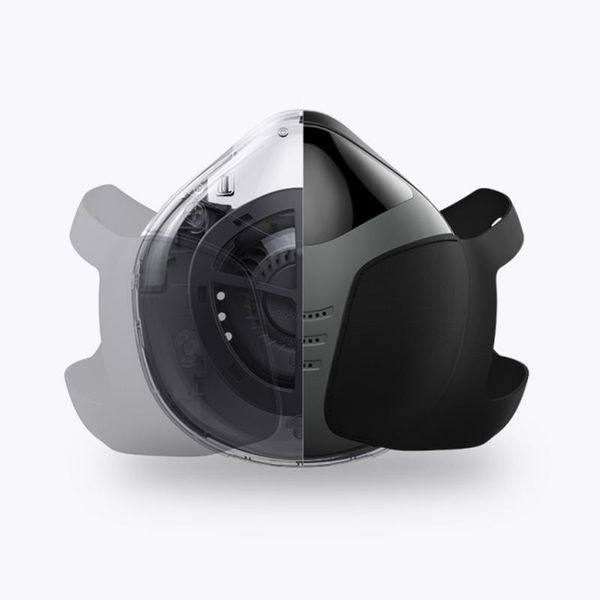 

intelligent electric riding mask anti fog except pm2.5 formaldehyde dust proof active air cycling mask, Black