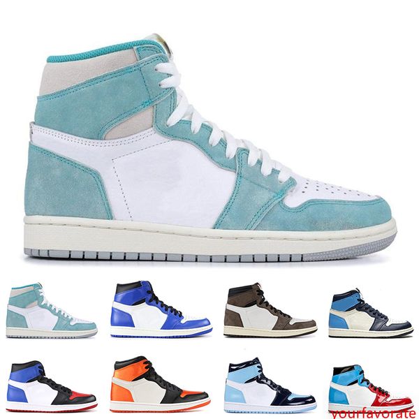 

2020 mens basketball shoes 1s gym red obsidian unc fearless pine green phantom turbo green backboard sport sneaker trainer us5.5-13