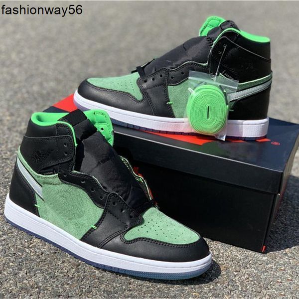 

rage green zoom basketball shoes jumpman 1 1s mens women incredible hulk fashion sports sneakers designer outdoor trainers size 36-46