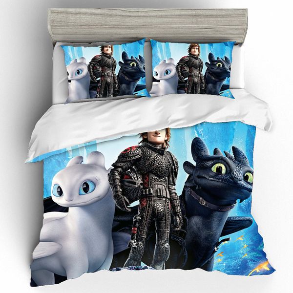 

how to train your dragon 3d bedding sets duvet cover printing bed sheets pillowcases bed linen king bedding set home textile