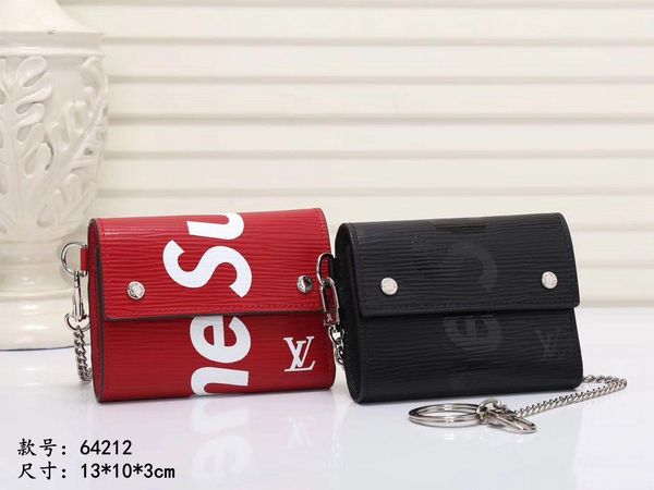 

188 louis vuitton red 100% leather chain wallet for women fashion handbags michael v0 kor shoulder evening bag purse sacsupreme, Red;black