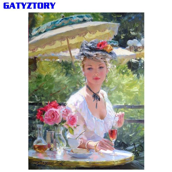 

gatyztory frame figure picture diy painting by numbers kit acrylic coloring by number wall art picture for home decors 60x75cm
