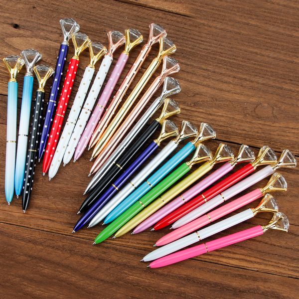 

творческий хрусталь kawaii шариковая ручка big gem ball pen с большой алмаз 11 цветов школа товары для офиса, Blue;orange