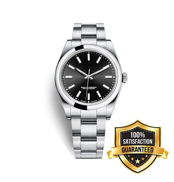 

fine sports business high-strength lenses stainless steel 39mm 114300 automatic mechanical folding buckle lifestyle hands luminous watch, Slivery;brown
