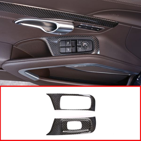 

real carbon fiber window lift button frame trim for 911 2013-2018 for 718 2016-2019 car accessories