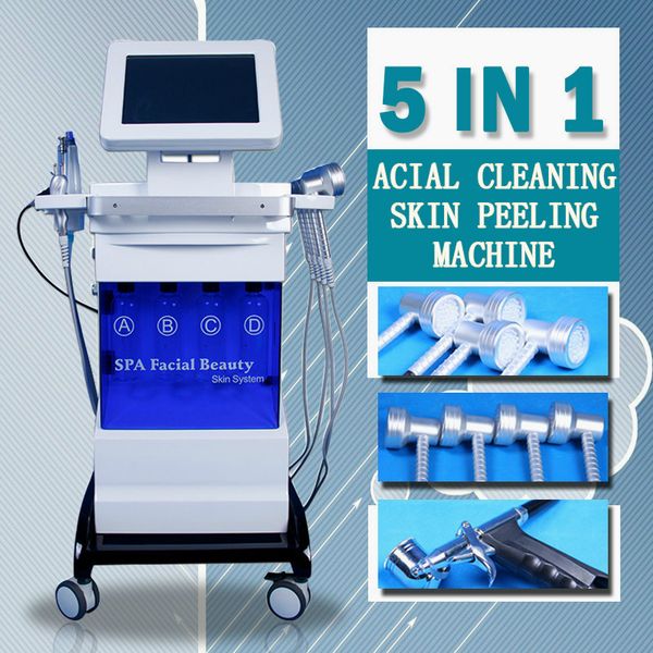 

5 in 1 microdermabrasion vertical hydra facial face cleansing anti aging skin rejuvenation spa machine drop shipping dhl fast shipping