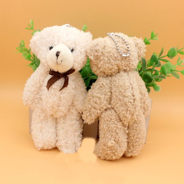 

13cm selling bow tie plush toy joint bear cartoon teddy bear bag pendant wedding creative small gift bear toys wj011