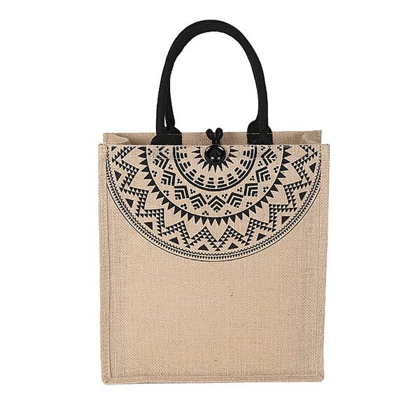 

women linen tote large capacity female casual shoulder bag lady daily handbag beach shopping bag