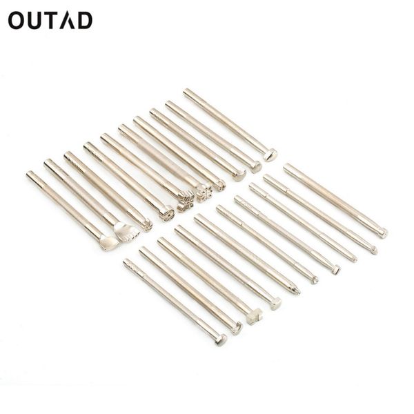 

outad 20pcs/set diy silver hand tools for leather working saddle making carving stamps embossed craft tools drop shipping, Black
