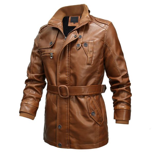 

warm men jackets 2019 new winter pu leather coats for men cloning casual motorcycle faux leather jack piece piece, Black