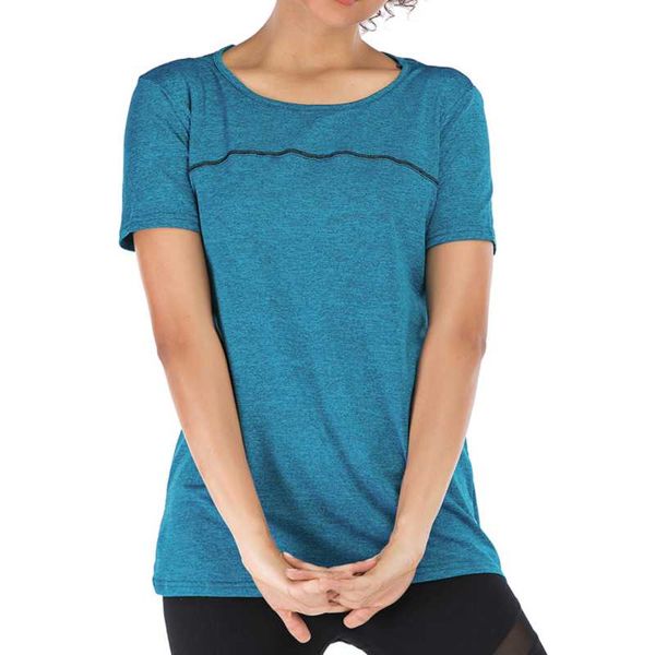 

womens gym sportswear teesfitness t shirts women's slim fit for running mesh short sleeve tee shirt, Black;blue