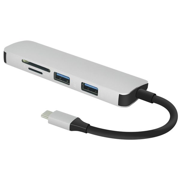 

5 in 1 USB-C Hub USB 3.0 Type-C HUB With SD Card Reader Multi Spliter for Macbook Pro Air TF Hub Combo