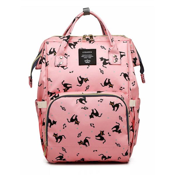 

cat print cartoon backpack large capacity mummy maternity nappy bag travel backpack diaper organizer nursing backpacks for mom