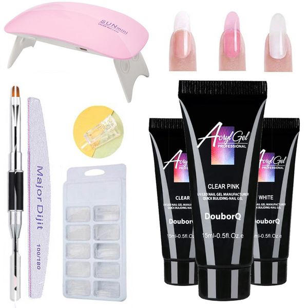 

3 colors set nail quick builder gel led nail dryer lamp extension diy kit