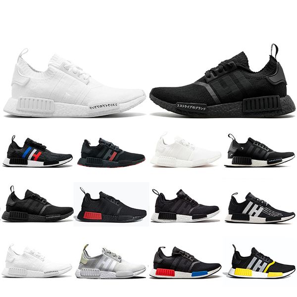 

2019 R1 Running Shoes Thunder Bred OREO Runner Primeknit OG atmos Japan Triple black White Red Marble Classic Sports sneakers 36-45