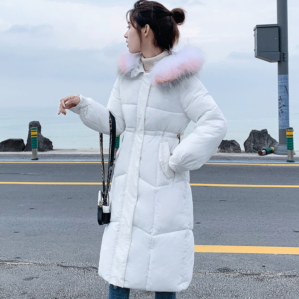 

winter jacket women wadded ladies plus size 3xl womens down jacket big fur winter coat female new 2019 hooded parka warm, Black