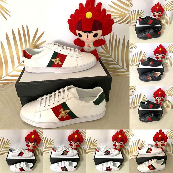 

with original box luxury designer mens casual shoes women brand trainers sneakers casual ace shoes bee stripe dree shoes 35-47