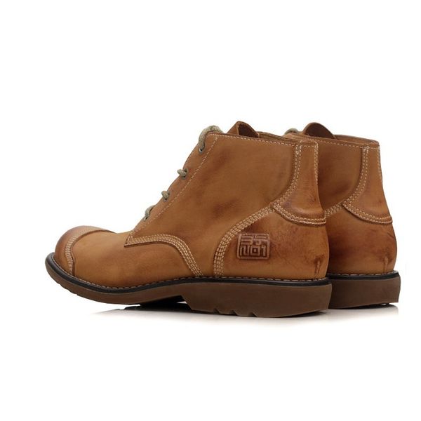 

2020 men ankle boots comfort anti slip for men genuine leather shoes motocycle boots lace up round toe brown gray