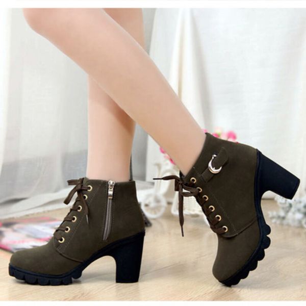 

boots women shoes autumn winter 2018 woman platform rubber shoes snow boots ladies thick fur ankle women high heel, Black