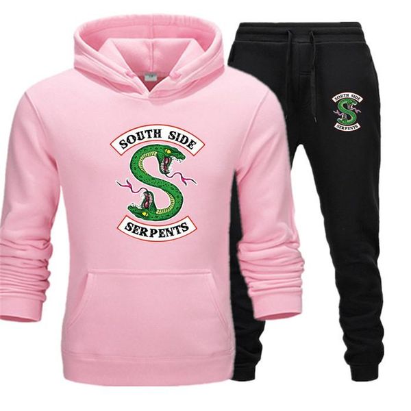 

2019 новые костюмы мужчины из двух частей толстовки + брюки осень зима riverdale толстовки толстовки костюм мужской беговая костюмы t5, Gray