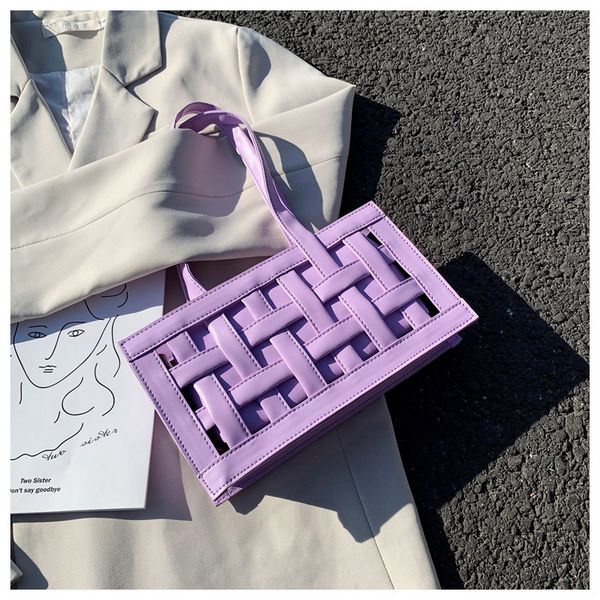 

2020 new women bag trend weave shoulder bag women handbags purple white pink black female designer handle bags ing
