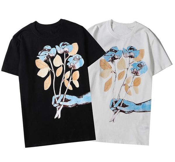 

2020 summer mens women t shirt brand designer tshirts with letters breathable pullover mens with flowers tee shirts wholesales, White;black
