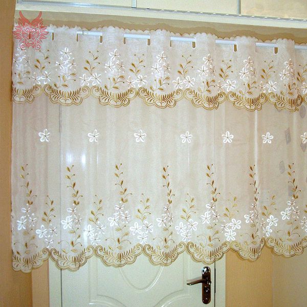 

gardinen white floral embroidery half-curtain bay window curtain tulle for coffee kitchen room cortina pastoral sp3872 ship