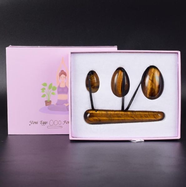 

exercise set for women crystal natural jade with yoni 100% vaginal tiger eye stone eggs egg yoni set egg stick massage kegel iggca