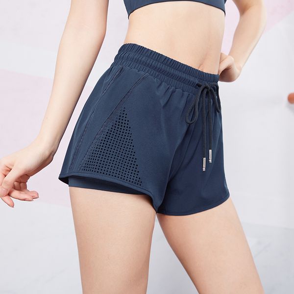 

summer mesh sports running shorts women's 2 in 1 gym yoga shorts quick dry fitness exercise workout jogging with lining, White;red