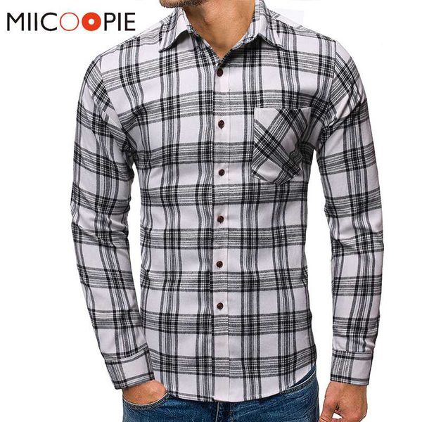 

men business plaid shirt vintage fashions pocket decoration long sleeve new 2020 mens clothing dress shirts working office wear, White;black