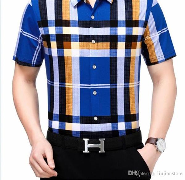 

summer plaid printed mens polo casual slim mens tees with button fashion designer lapel neck short tees, White;black