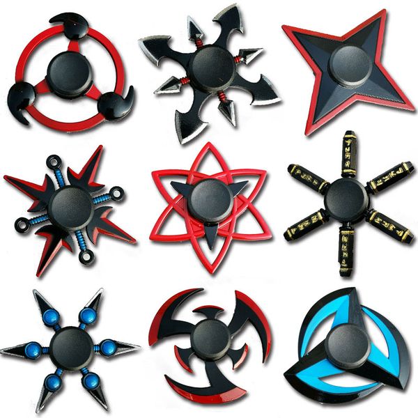 Naruto Fidget Spinner Finger Toy In lega di zinco Spinner a mano in metallo Punta delle dita Giroscopio Trottola Sollievo dallo stress Giocattoli di decompressione Sollievo dall'ansia