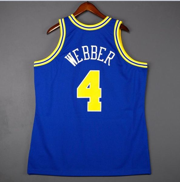 

custom men youth women vintage chris webber mitchell ness 93 94 college basketball jersey size s-4xl or custom any name or number jersey, Black
