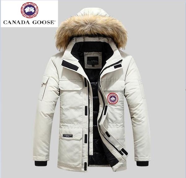 

2020 men's and women's down jacket 0 canada goose parkas ribbed long sleeve hooded outerwears windbreakers with furs down jack, Black