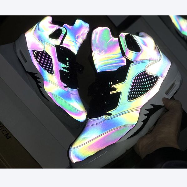 

new arrival j5 5s oil grey 3m reflective 5 men basketball shoes wholesale drop ship