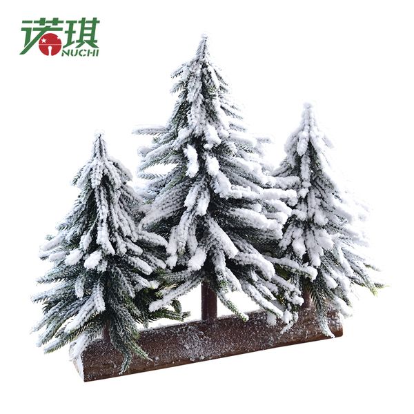 

nuchi mini christmas tree burlap snow flocking xmas pine tree christmas new year home decoration white