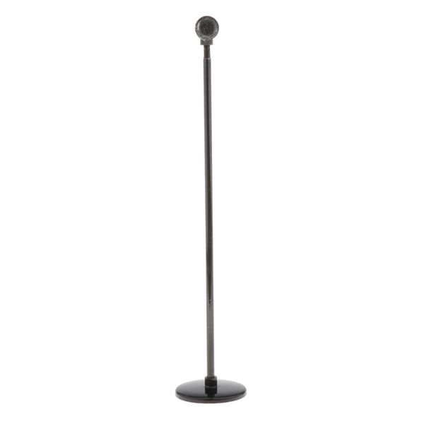 

1/6 dollhouse miniature black microphone mini music instrument decor 23-40cm