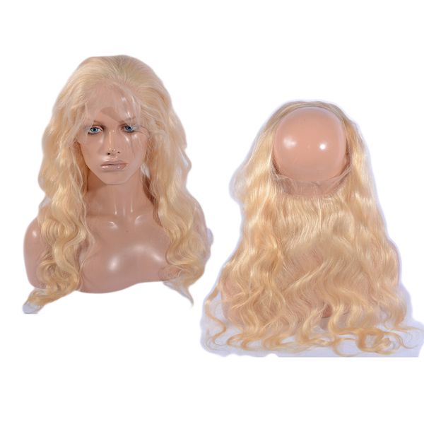 

blonde 360 ​​lace frontals 613 цвет тела волны фронта шнурка человеческих волос шнурка frontals pre щипковых hairline с ребенком волос для ж, Black