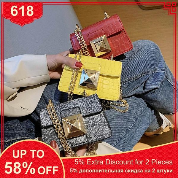 

crocodile pattern mini square crossbody bags for women leather designer chain shoulder messenger bag clutch purses and handbags