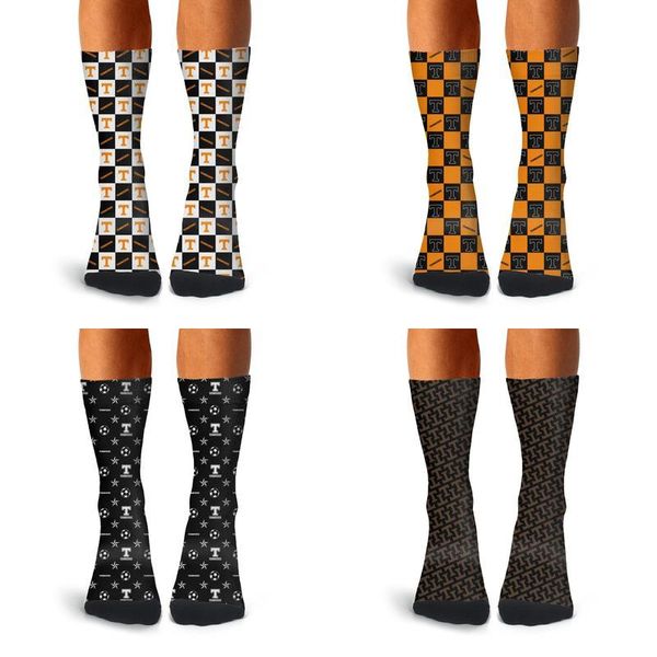 

человек теннесси волонтеры lattice футбол logo crew socks cotton fit повседневный теплый printed оранжевый роскошный черный черный-1 розовый, Black