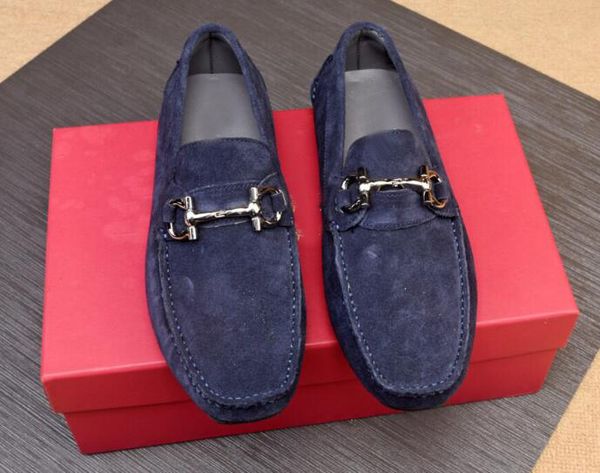 

2019 luxury new ferra mens loafers dress genuine leather slip on flats suede shoes size 38-46, Black