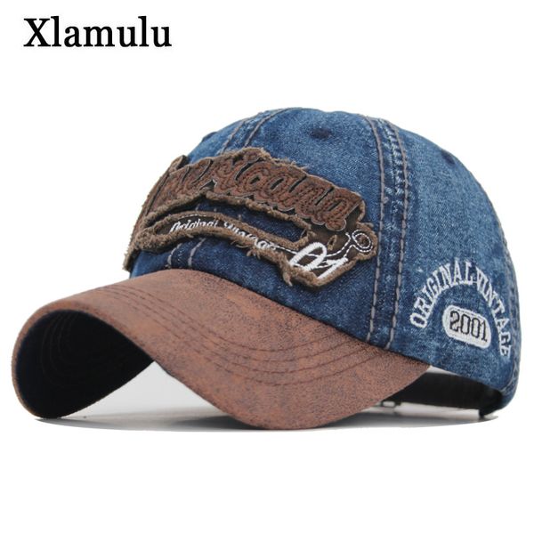 

xlamulu новый snapback мужская шапка джинсовые бейсболки для мужчины женщины gorras casquette кости случайный дальнобойщик мужчин отец мужск, Blue;gray