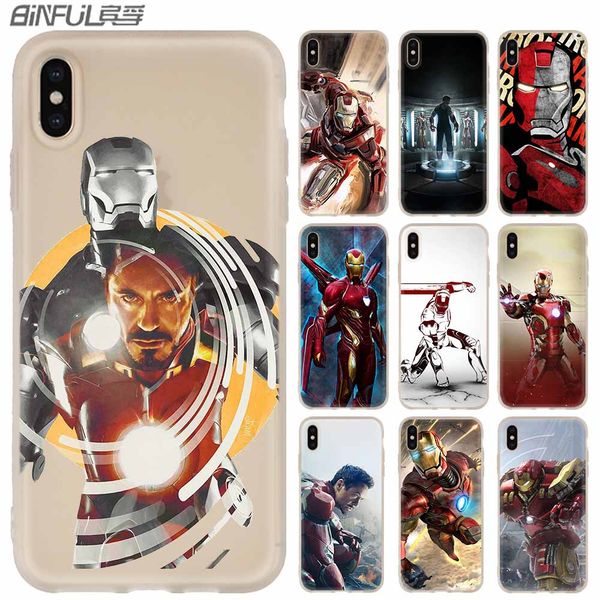 

phone cases luxury silicone soft cover for iphone xi r 2019 x xs max xr 6 6s 7 8 plus 5 4s se coque novelty iron man avengers