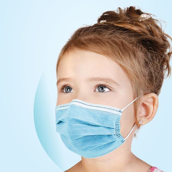 

50pcs children disposable face mouth masks kids anti pm2.5 breathing safety masks face care earloop mask non-woven face month cover