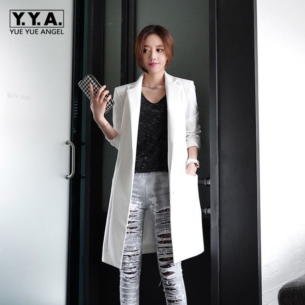 

chic womens tailored collar slim fit blazer suit long sleeve jackets coats outwears female white black size xl