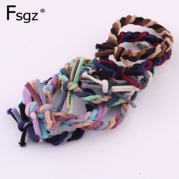 Fashion Ethnic Elastic Hair Bands For Women Three Color Braided