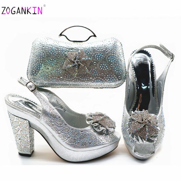

серебряная свадебная обувь и сумка набор женские сандалии на высоких каблуках в африканском дизайне итальянская обувь с подходящей сумкой с, Black