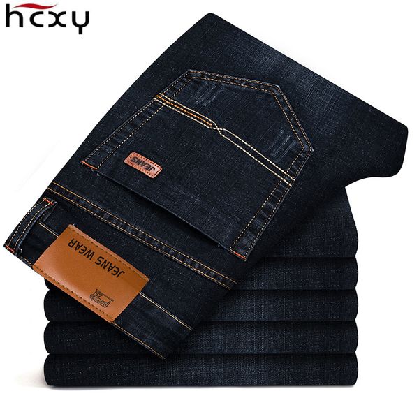 

hcxy 2019 mens jeans new fashion men commerce casual jeans slim straight elasticity male trousers size 40, Blue