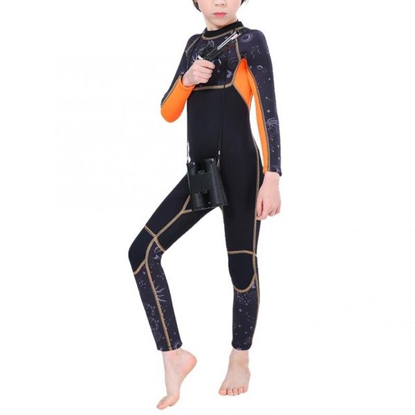 

slinx 2.5mm children diving suit one-pieces swimsuit long sleeve keep warm kid snorkeling sunscreen wetsuit kid diving suit