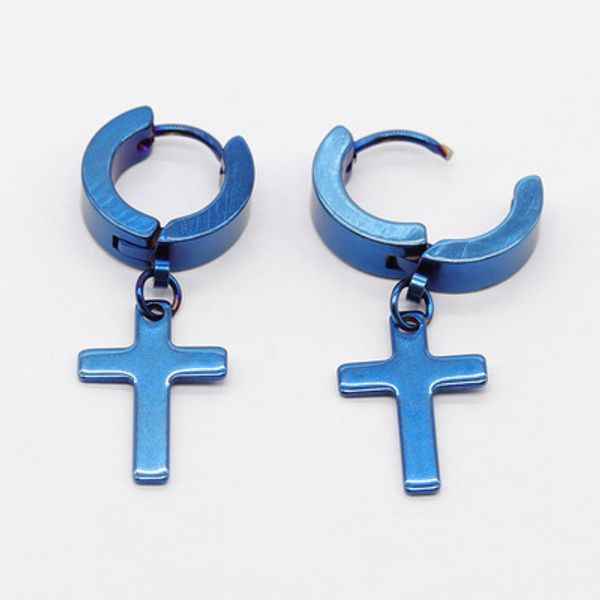 

mens hip hop eboy cross earrings stud stainless steel studs punk dangle earrings fashion drop earring party jewelry for women men gifts, Silver